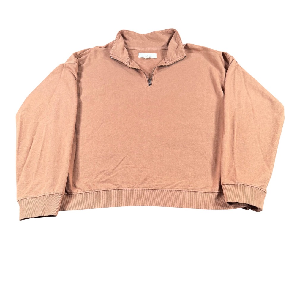 Thread & Supply Copper Quarter Zip Sweatshirt Medium T2858CPKTJ Pullover